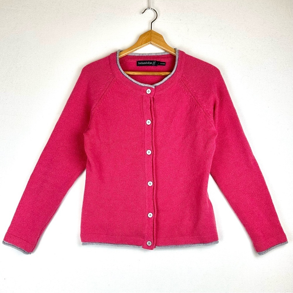 Ireland's Eye Wool Cashmere Button Front Sweater Cardigan